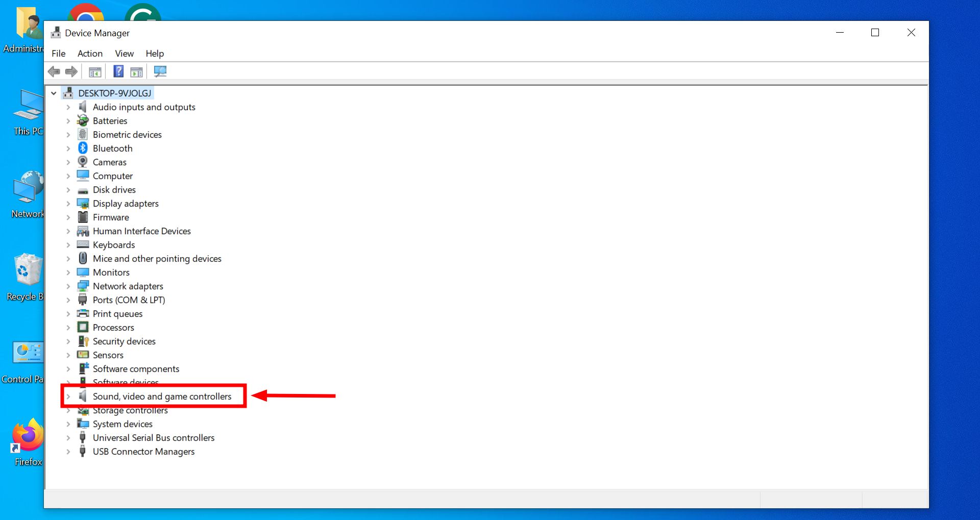 Open Sound devices tab