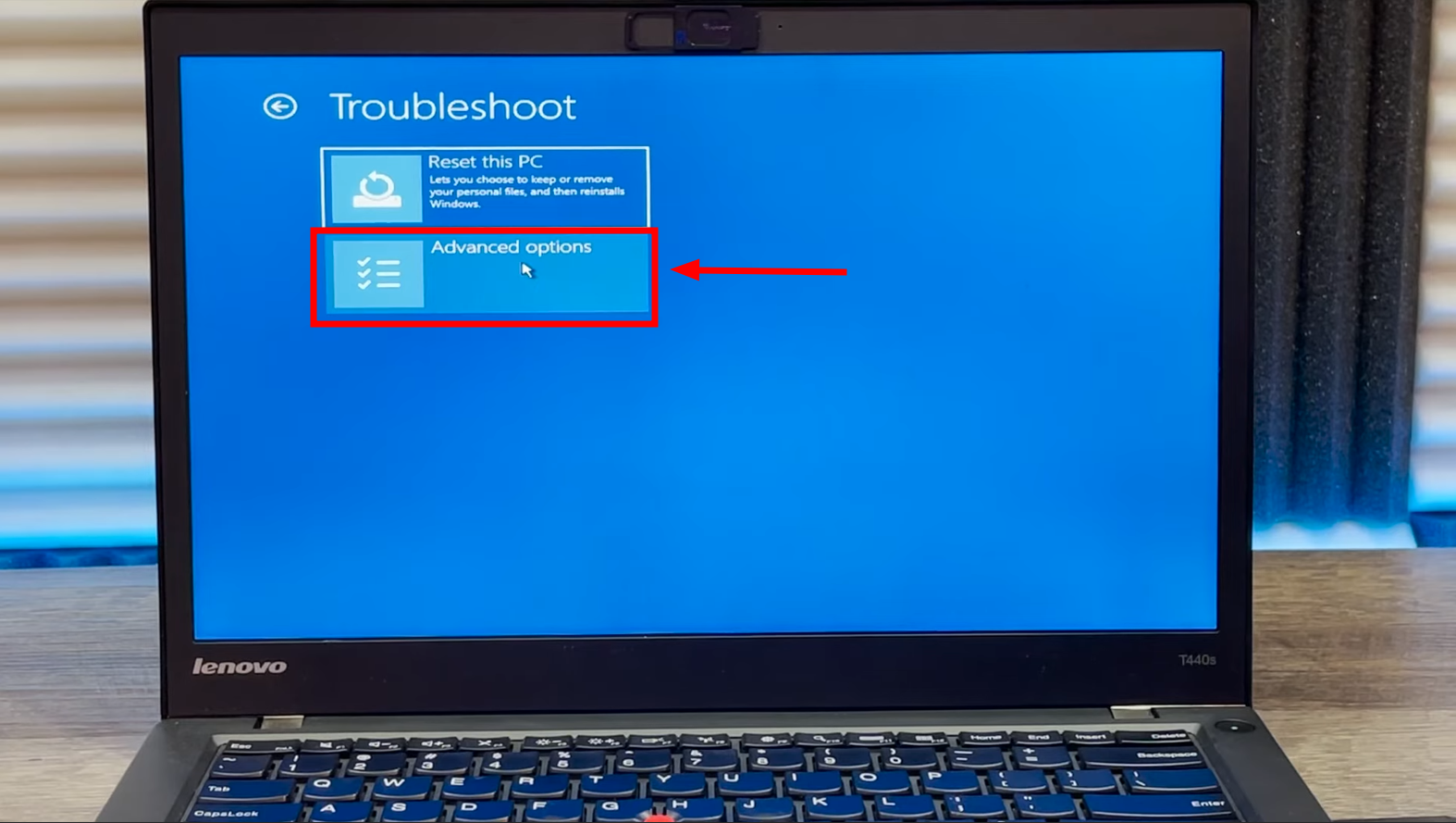 Click on Advanced options