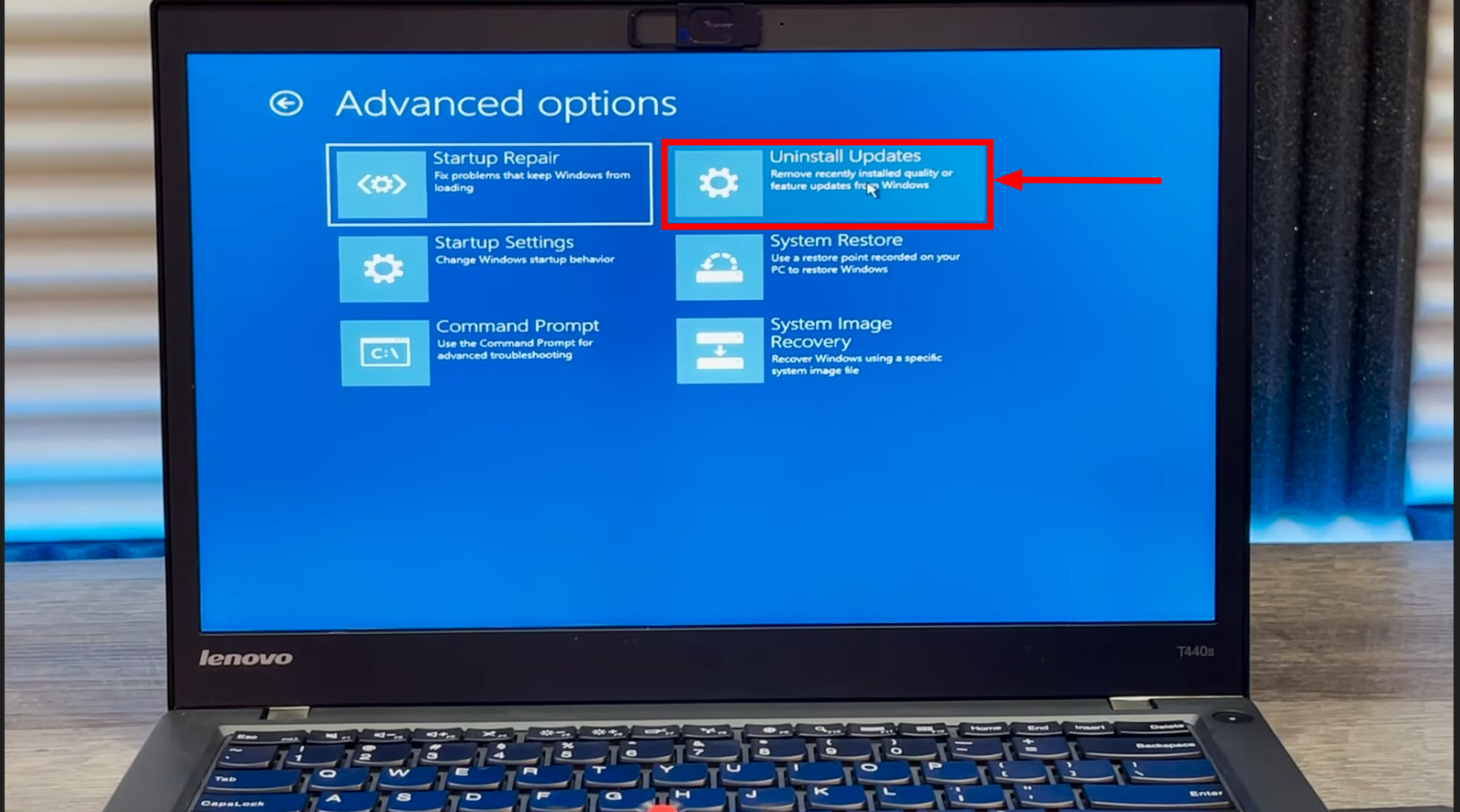Click Uninstall Updates