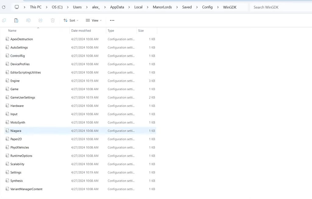 Config file location for PC Game Pass users.