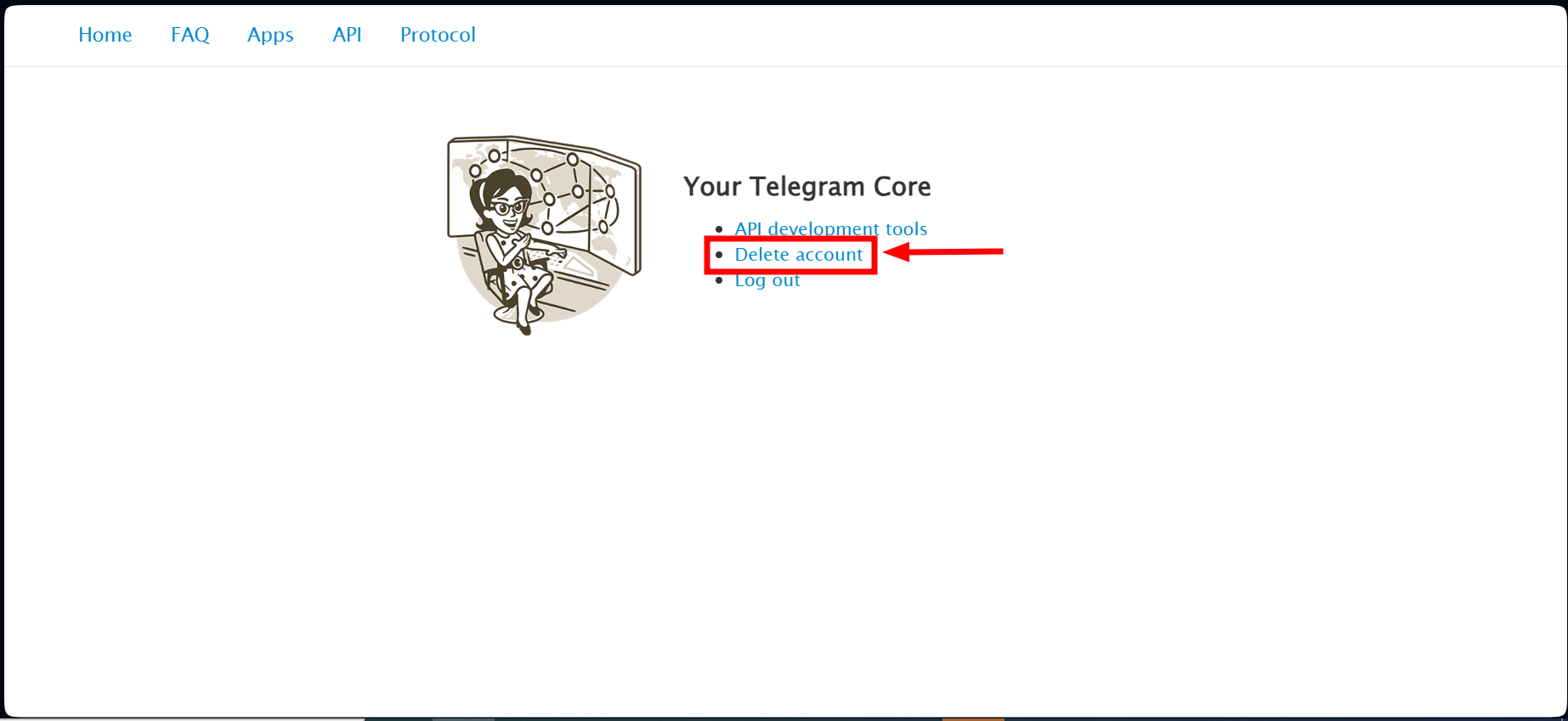 Click Delete Account
