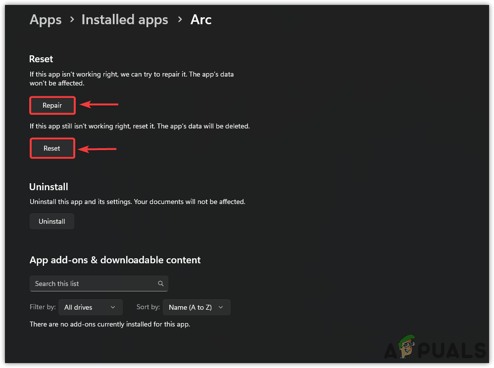 Resetting Arc Browser