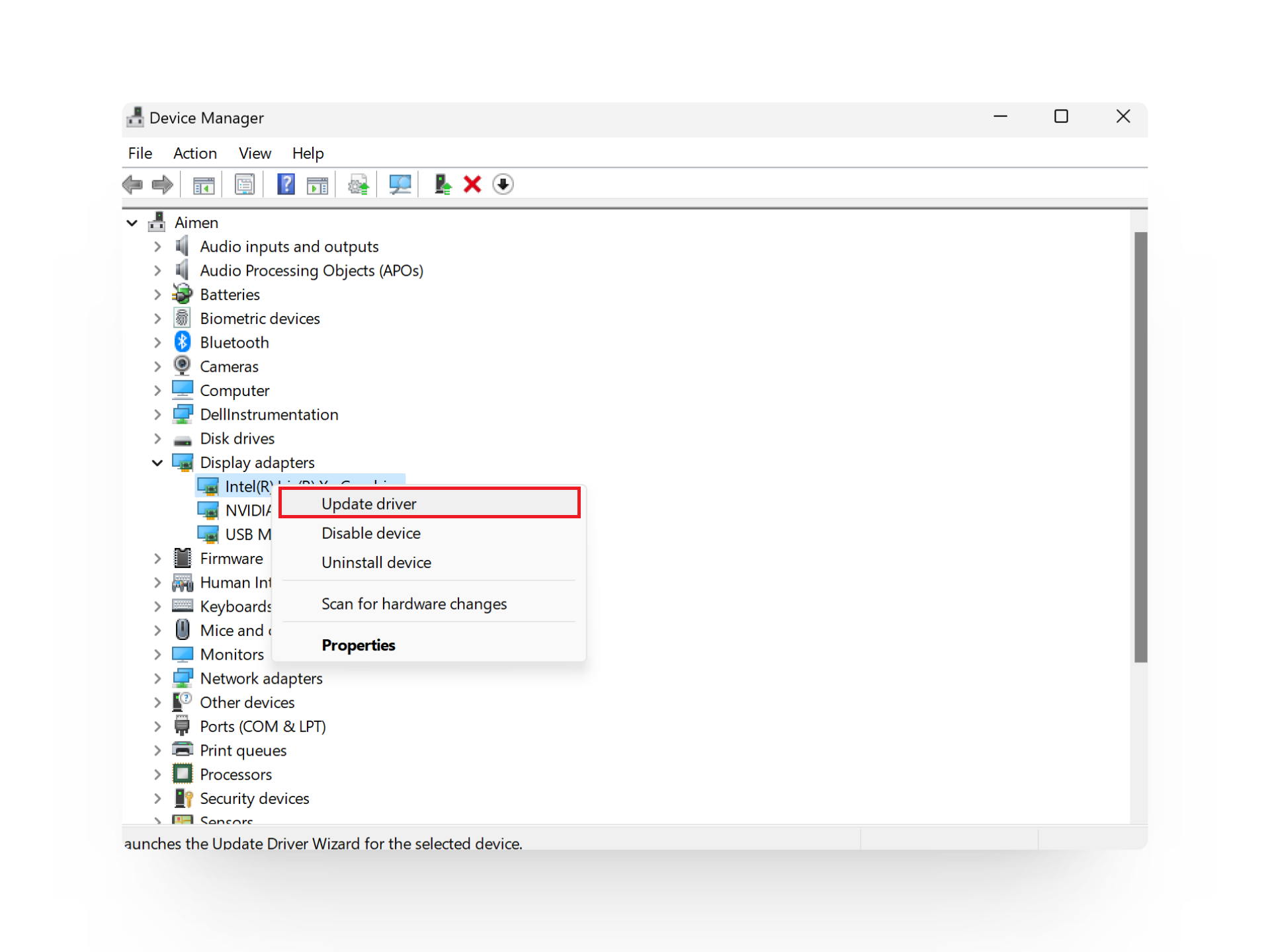 Update display driver