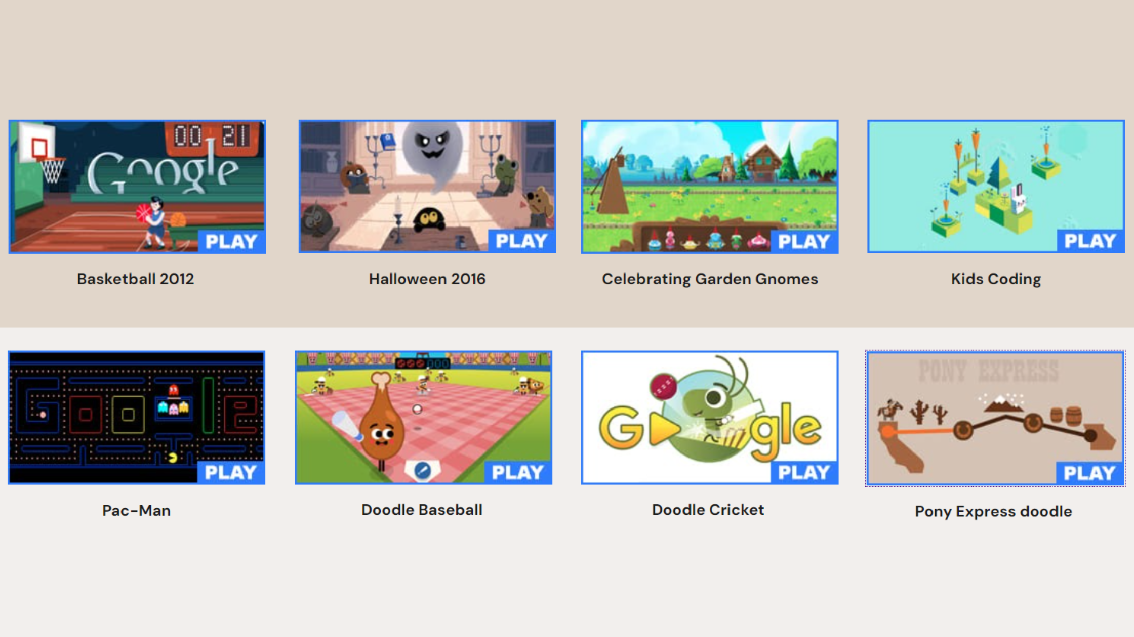 Popular Google Doodle Games