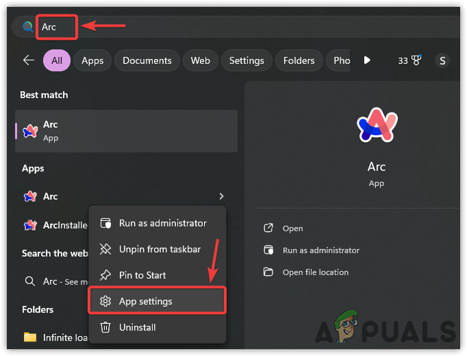 Accessing Arc Browser Settings