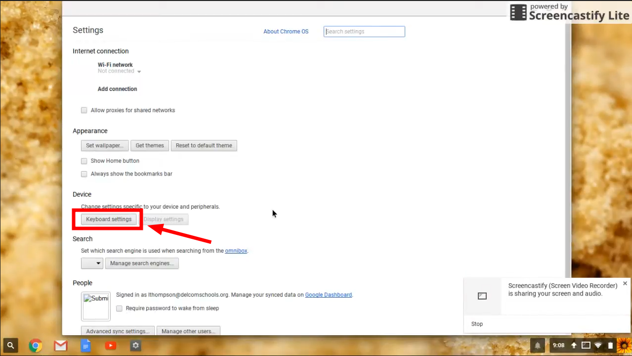 Click on Keyboard Settings