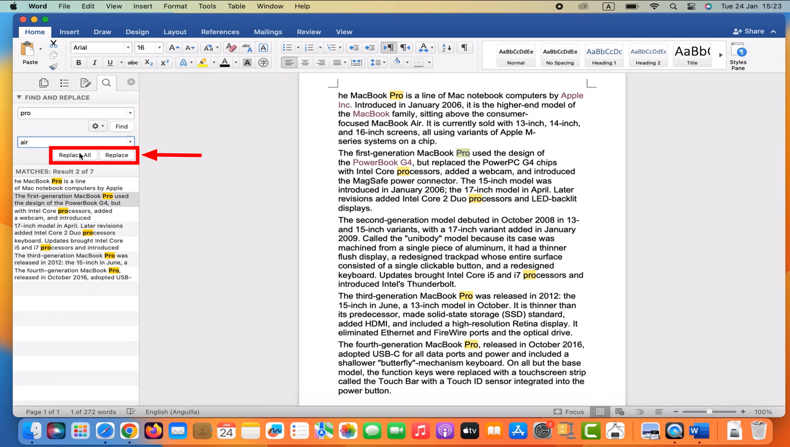 Click Replace or Replace All