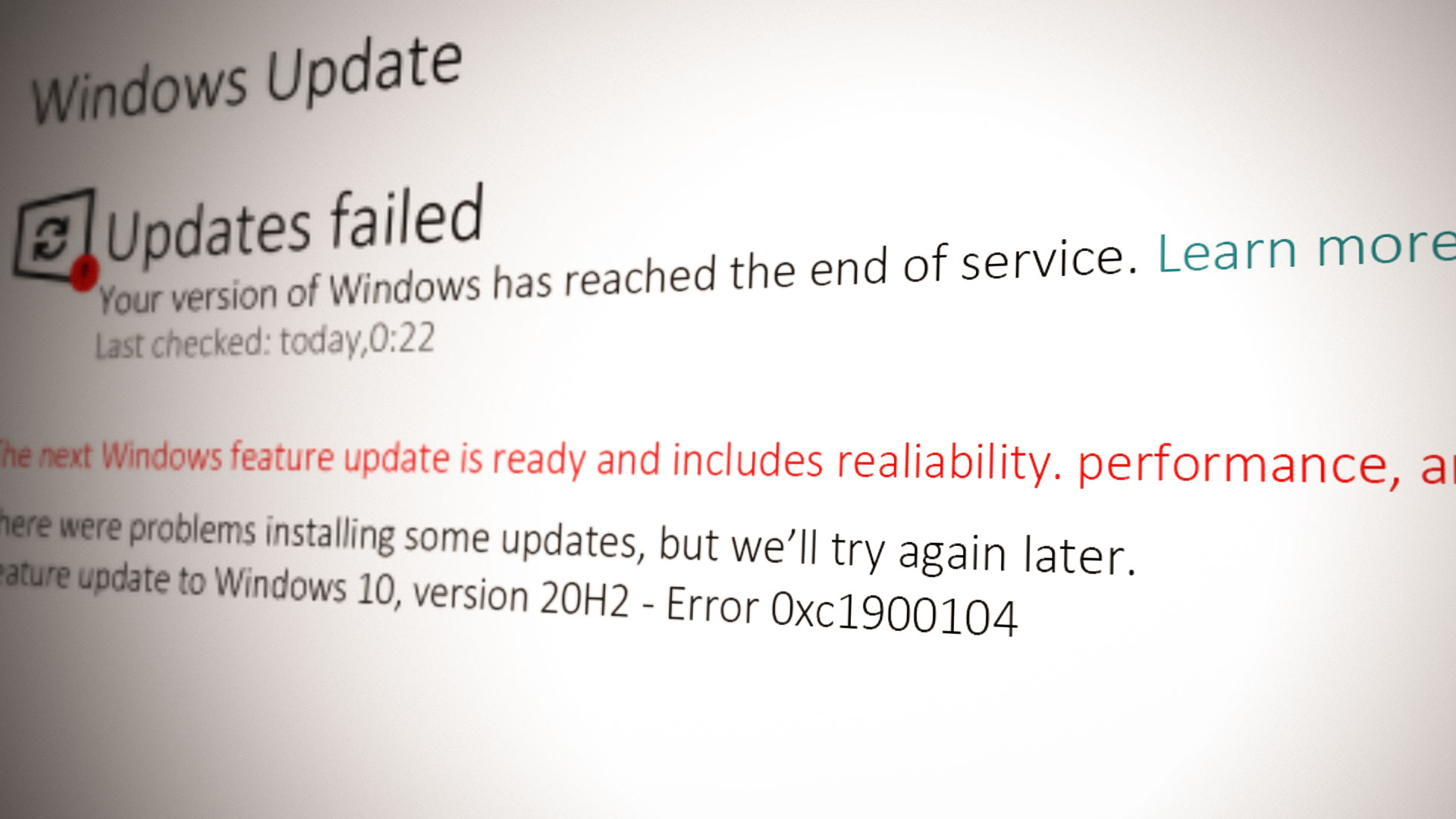 Windows Update Error 0xc1900104 - How to Fix?