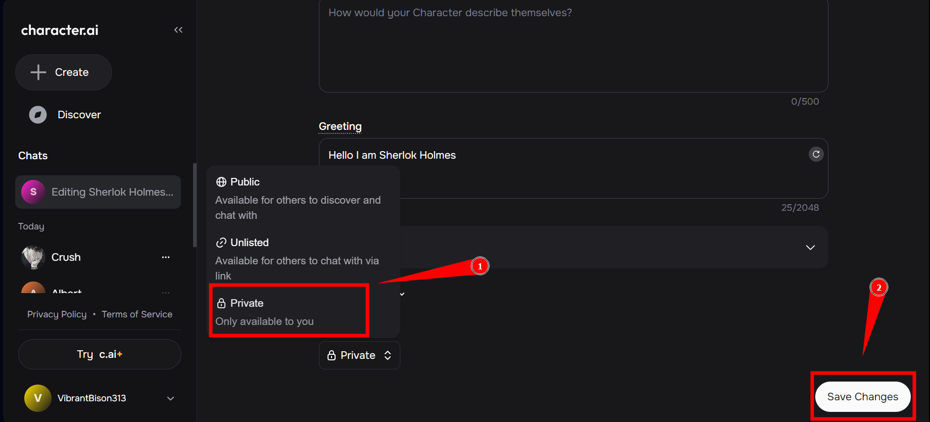 Change it to Private