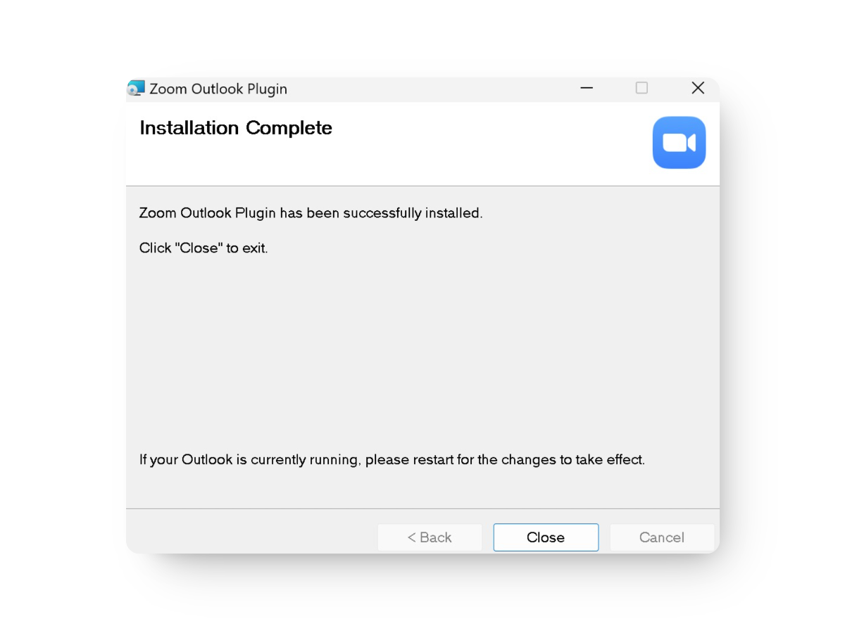 zoom plugin installed
