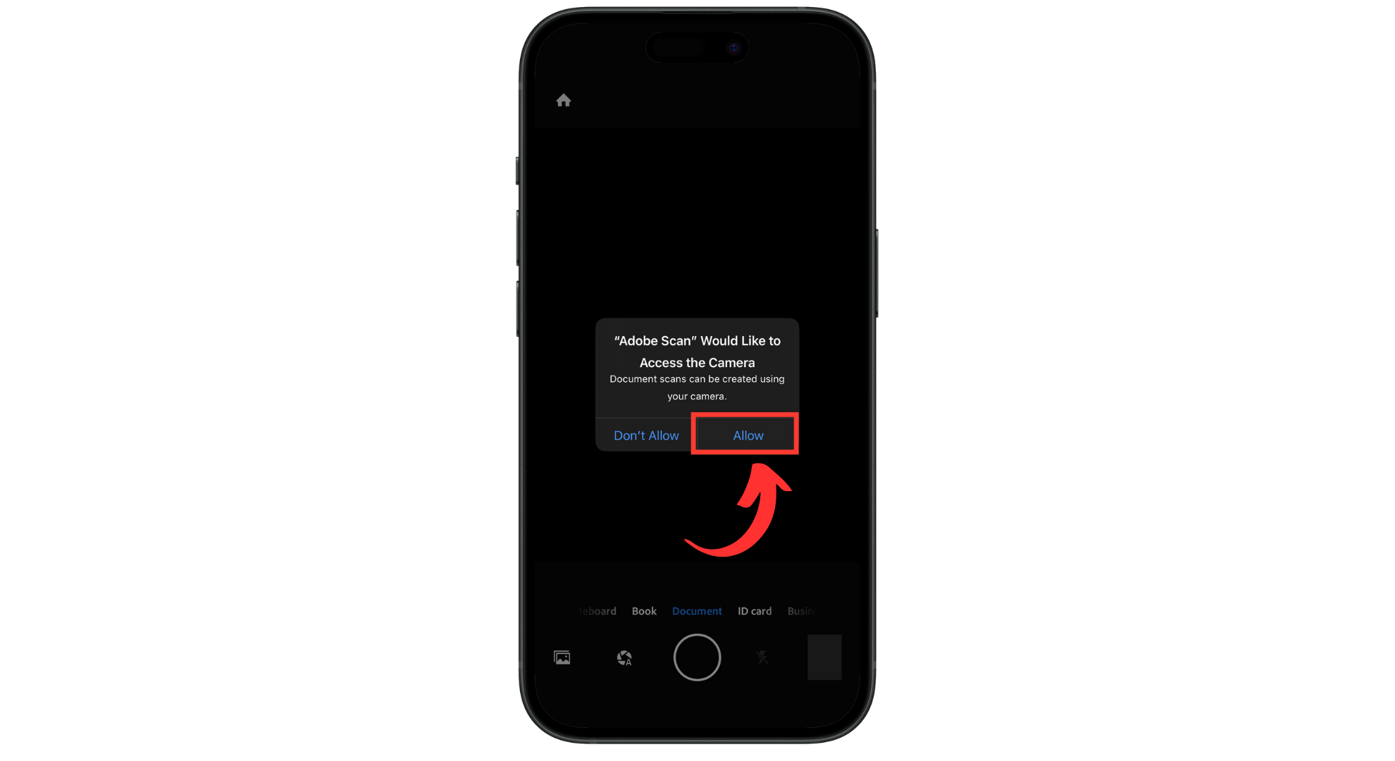Allow app permission to use Camera
