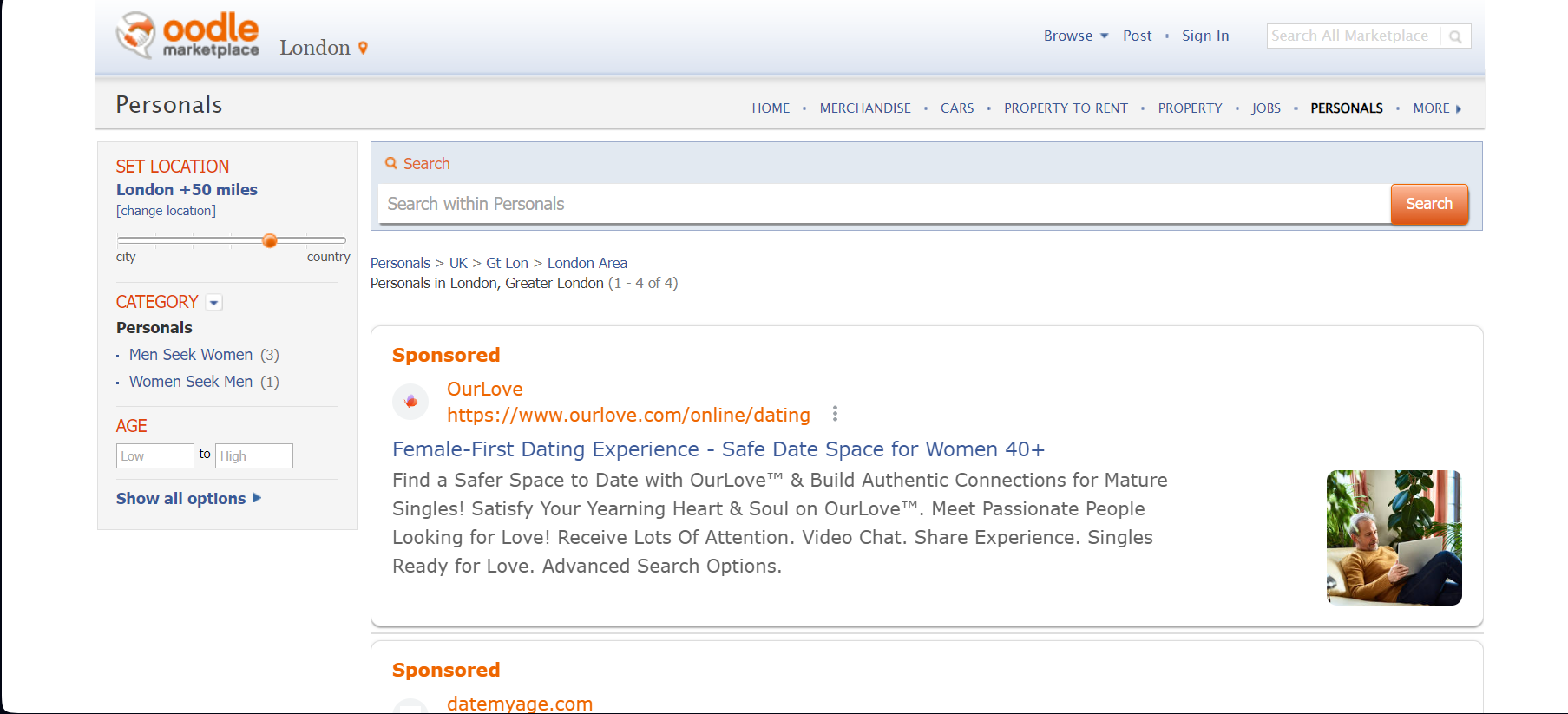 Oodle Personals platform