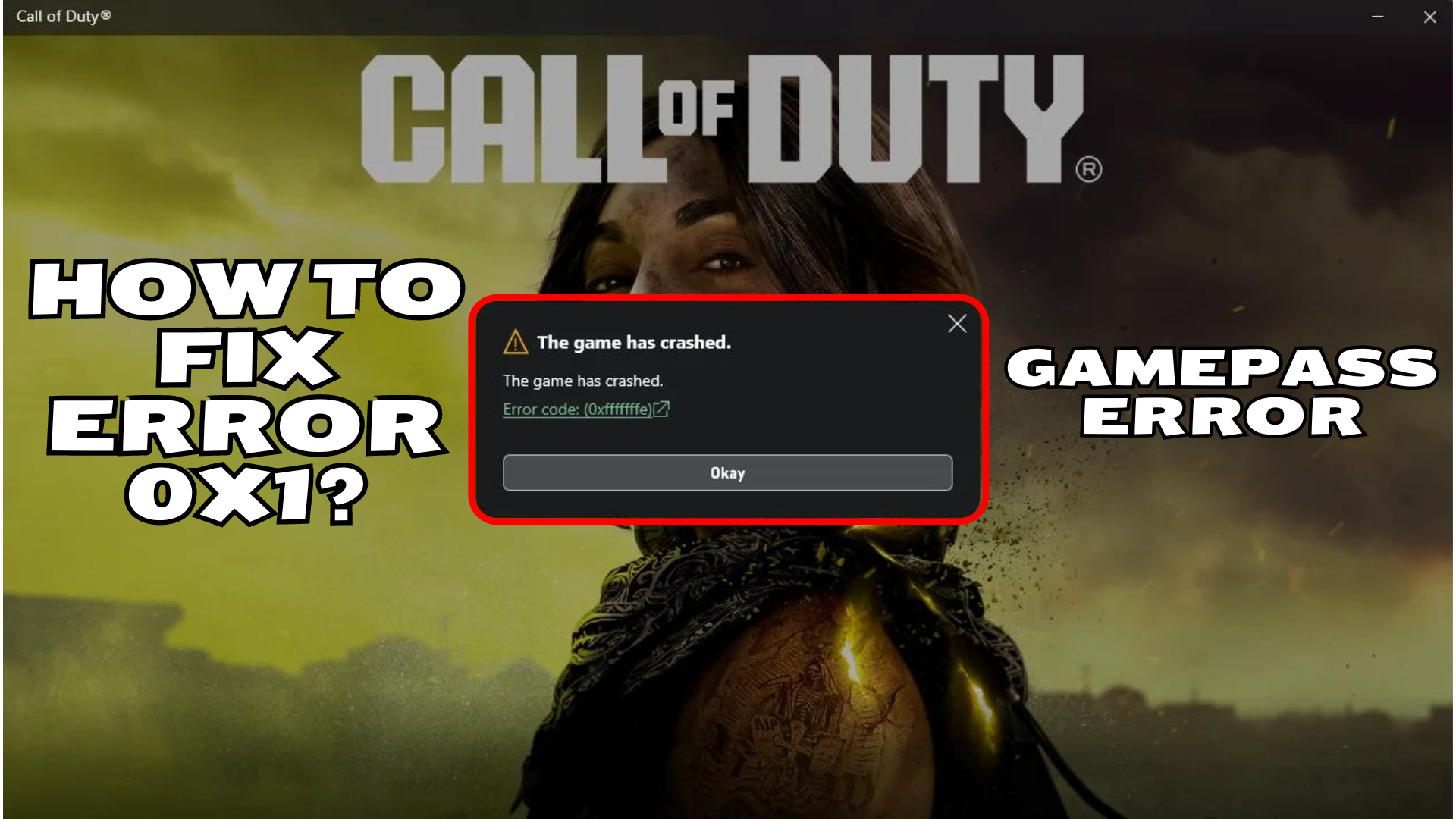 call of duty error 0x1