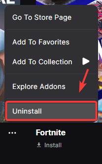 Uninstall Marvel Rivals in Epic Games