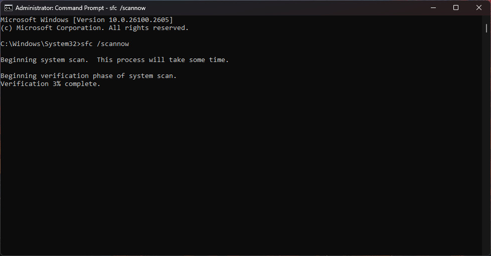 Running the sfc scan