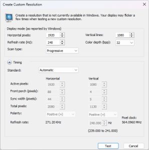 How to Create and Set a Custom Resolution on Windows?