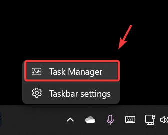 Opening Task Manager via taskbar