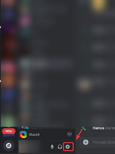 Accessing Discord settings menu