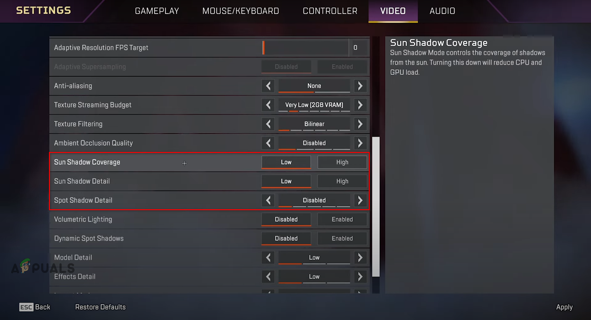Changing Graphics Settings