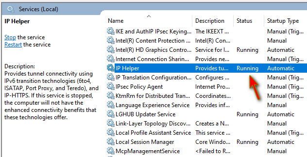 Checking the status of the Service