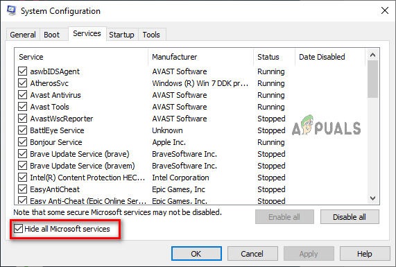Hiding All Microsoft Services