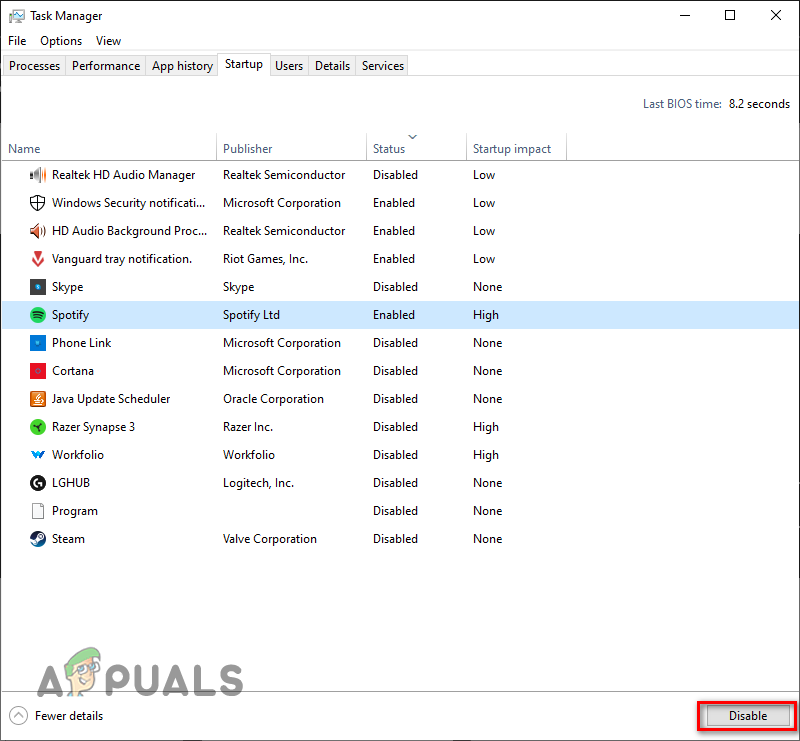 Disabling Startup Applications