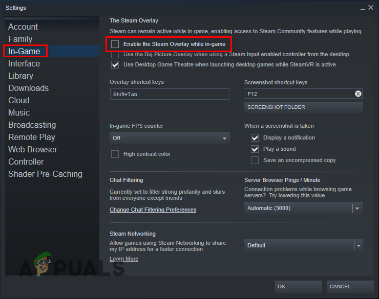 Disabling the Steam overlay
