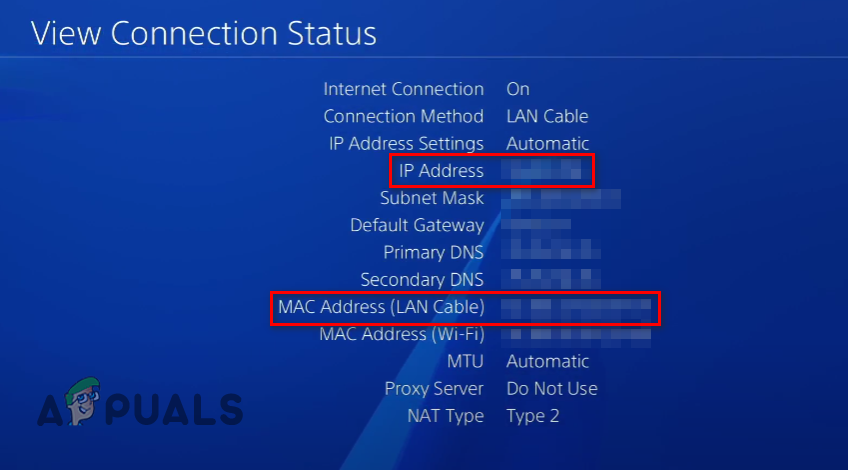 Finding the IP and MAC Address of your PS4
