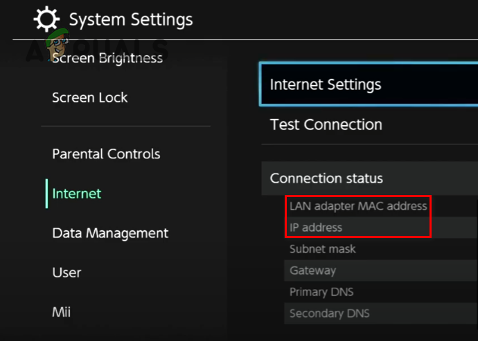 Finding the IP and Mac Address of your Nintendo Switch