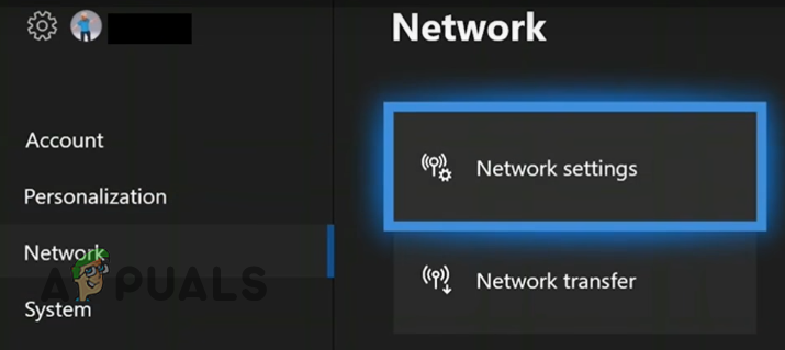 Opening Network Settings of your Xbox One