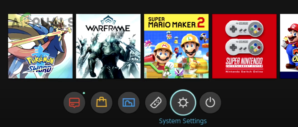 Opening System Settings Menu on your Nintendo Switch