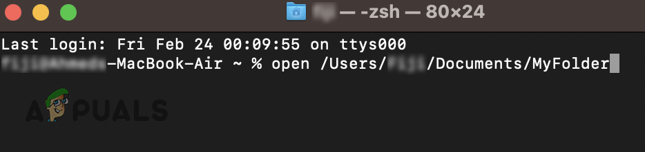 Opening a Specific Directory in Finder using Terminal