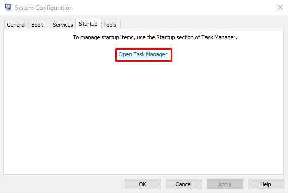 Opening Task Manager