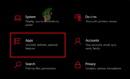 Opening the Apps menu