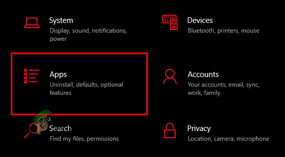 Opening the Apps menu