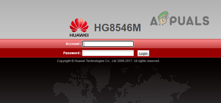 Opening the Settings menu of your Router