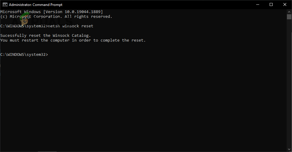 Resetting Winsock Catalog