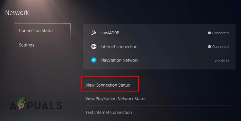 Select View Connection Status