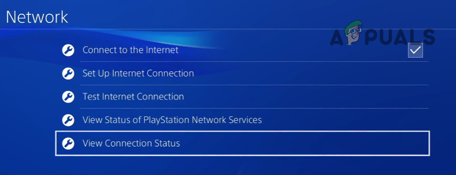 Select the View Connection Status option