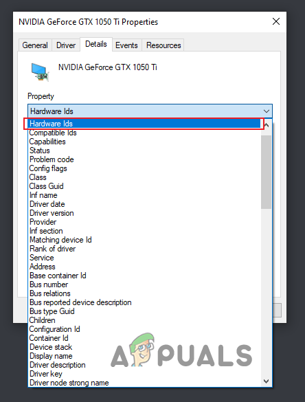 Selecting Hardware Ids