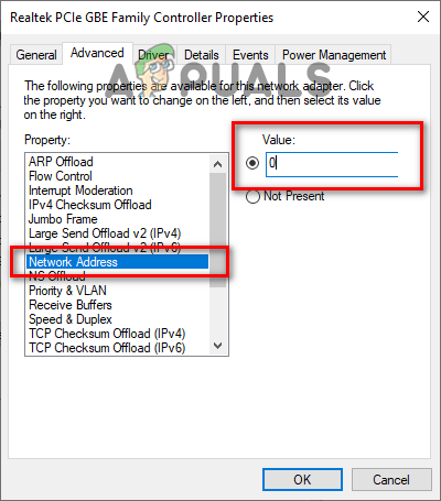 Setting Network Address to Zero