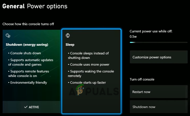 Setting your Xbox to Sleep Mode