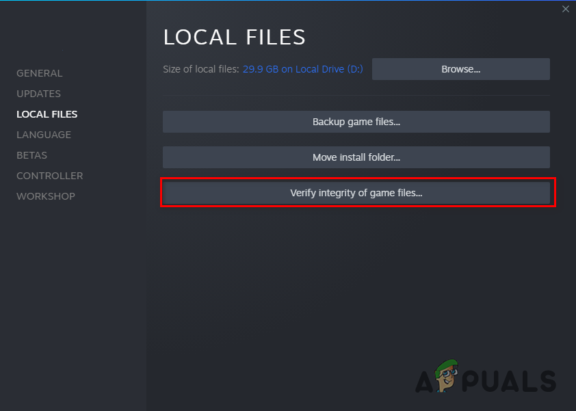 Verifying Integrity of Game Files through Steam