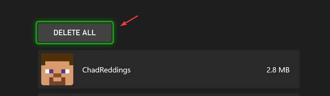 Xbox delete saved data confirmation