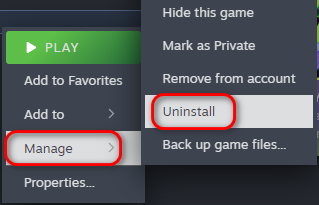 GTA V uninstall option