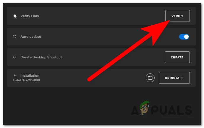 File verification screen