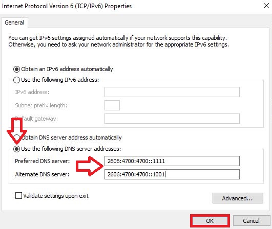 IPv6 DNS Configuration