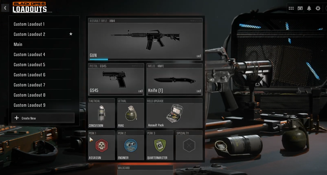 Loadouts Menu in Black Ops 6 Zombies