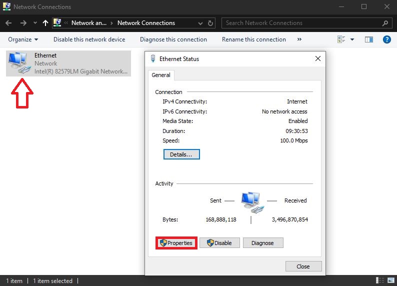 Network Connection Properties