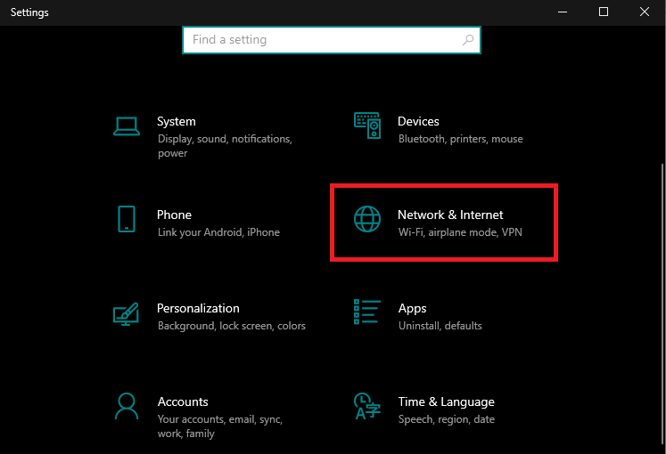 Network and Internet Settings